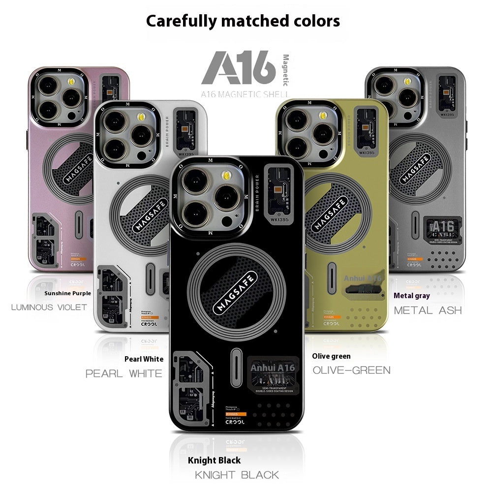 Technology Style Magnetic Suction Trend Frosted Drop-resistant Phone Case