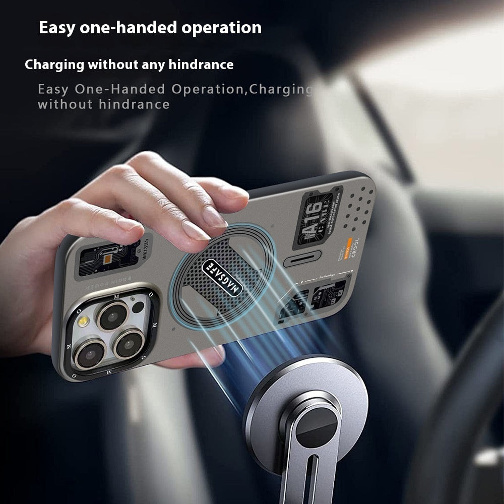 Technology Style Magnetic Suction Trend Frosted Drop-resistant Phone Case