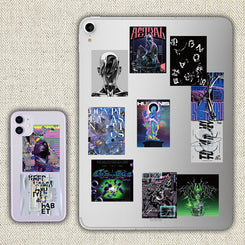 Harajuku Tech Acid Design Poster Sticker